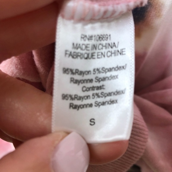 Young Fabulous & Broke Juliette Tie Dye Sweatshirt Pink Size Small Pullover - Picture 7 of 8